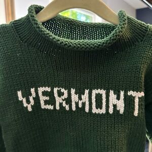 Green knit Vermont roll neck sweater